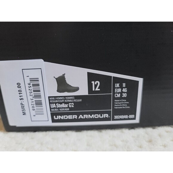 NIB Under Armour UA Stellar G2 Tactical Boots Black 3024946-001, Size 12 - Picture 7 of 7